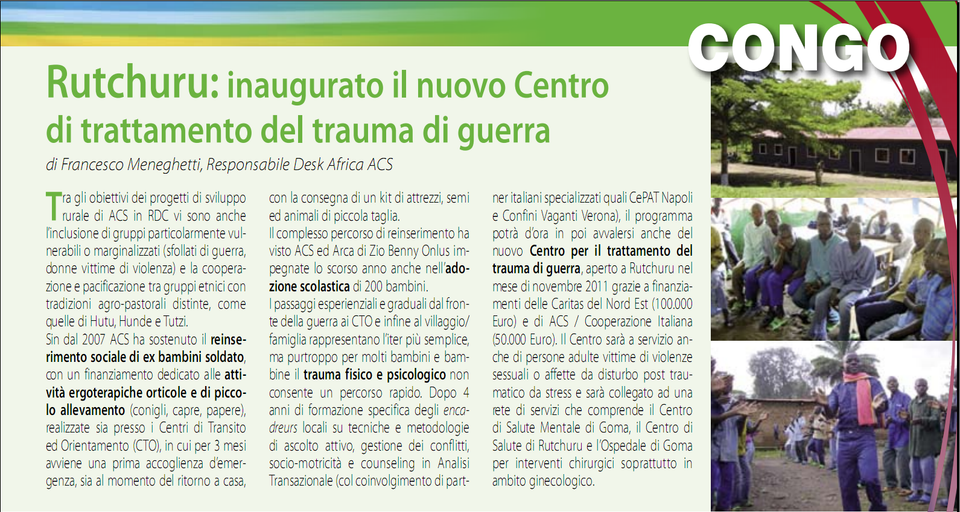 Progetto adozione scolastica ex bambini/e soldato - Aggiornamenti Dicembre 2011
